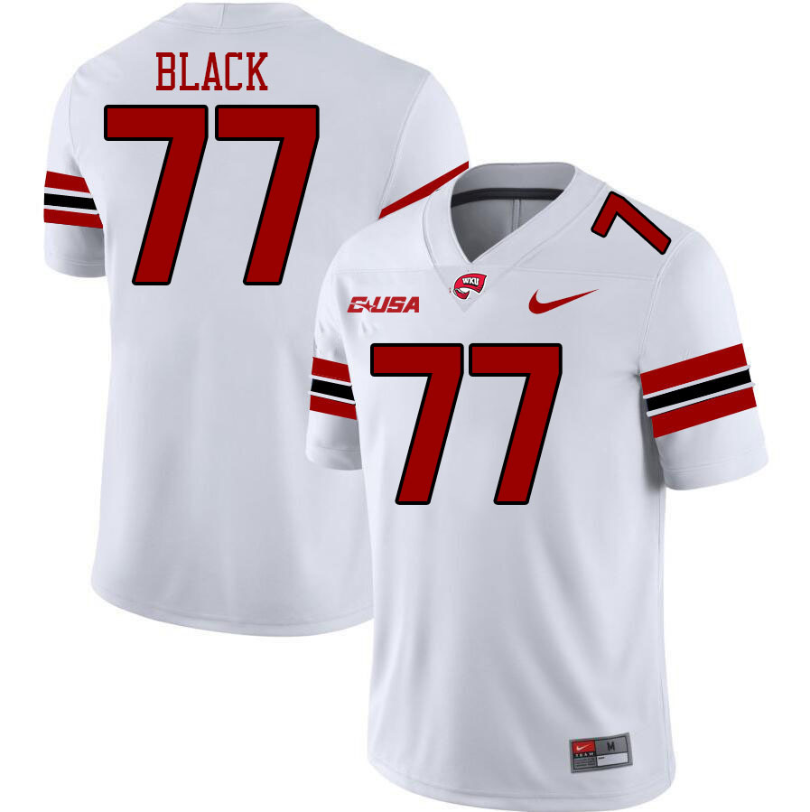 Western Kentucky Hilltoppers #77 Tyrese Black College Football Jerseys Stitched Sale-White